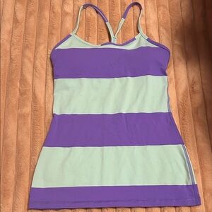 Lululemon Purple and Mint Striped top